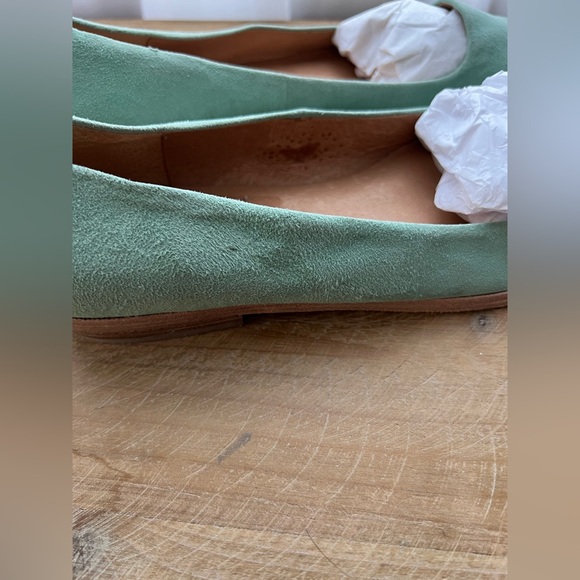 Etienne Aigner Cap Toe Suede Slip On Ballet Loafer in Green Suede Size 8.5 - Picture 9 of 10